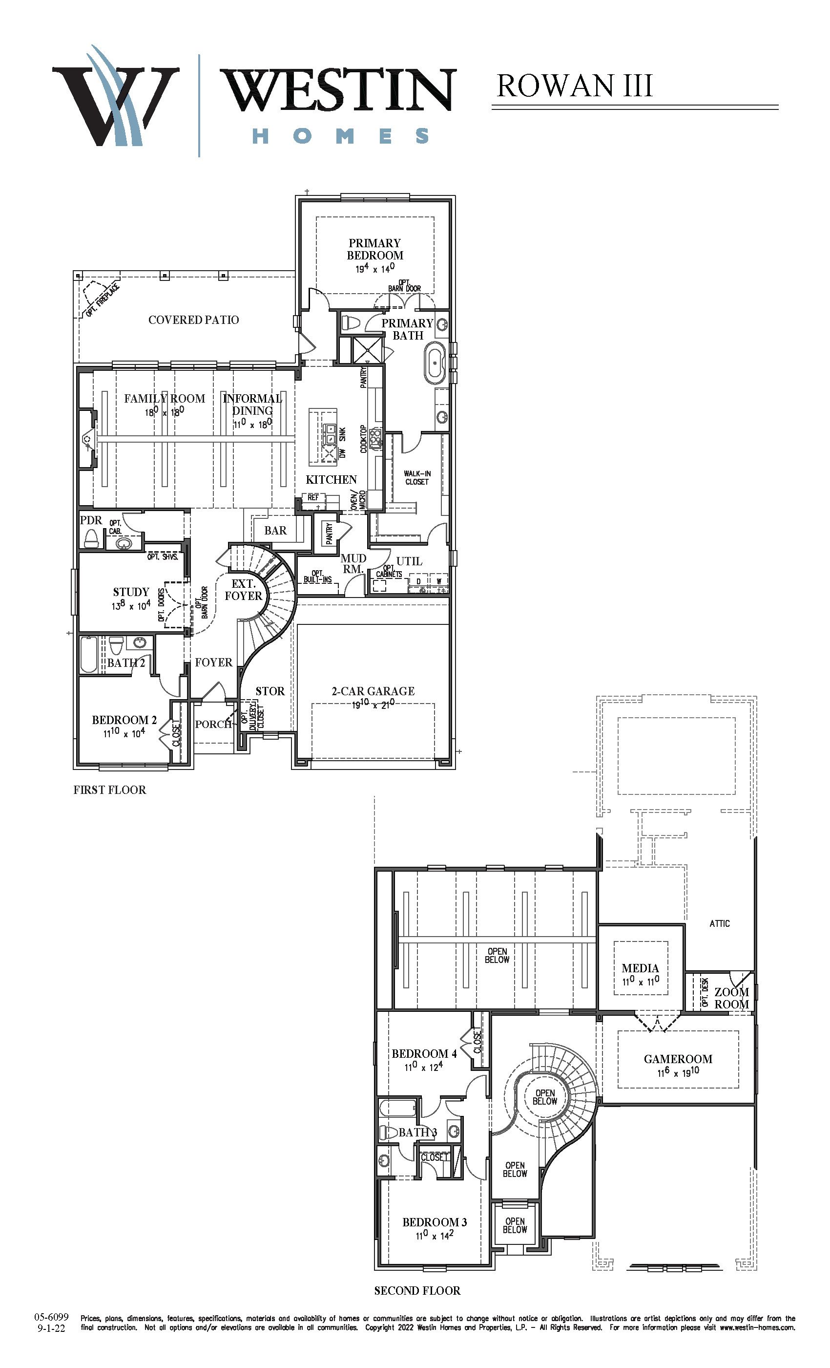 The Rowan III Floor Plan by Westin Homes
