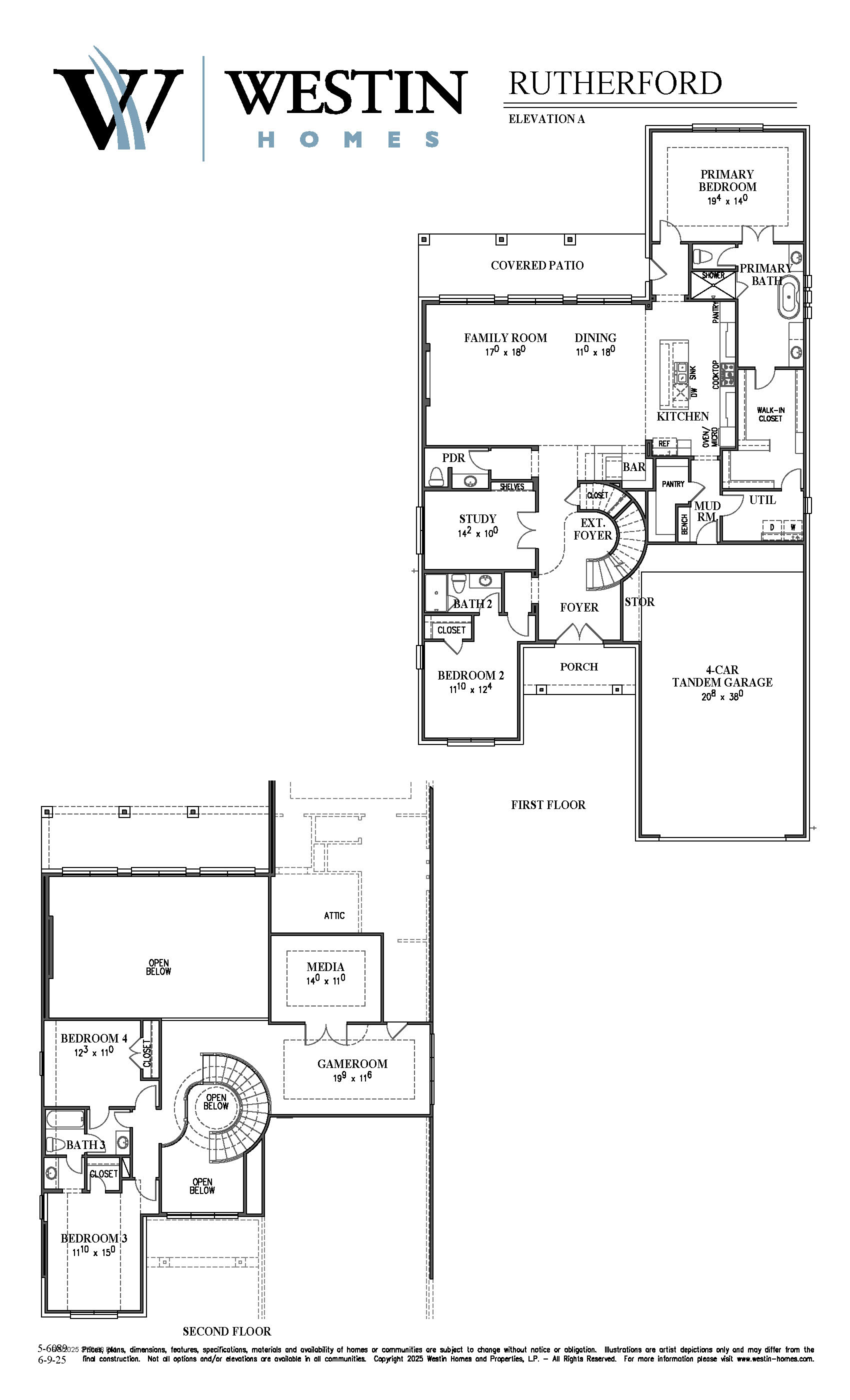 The Rutherford Floor Plan by Westin Homes