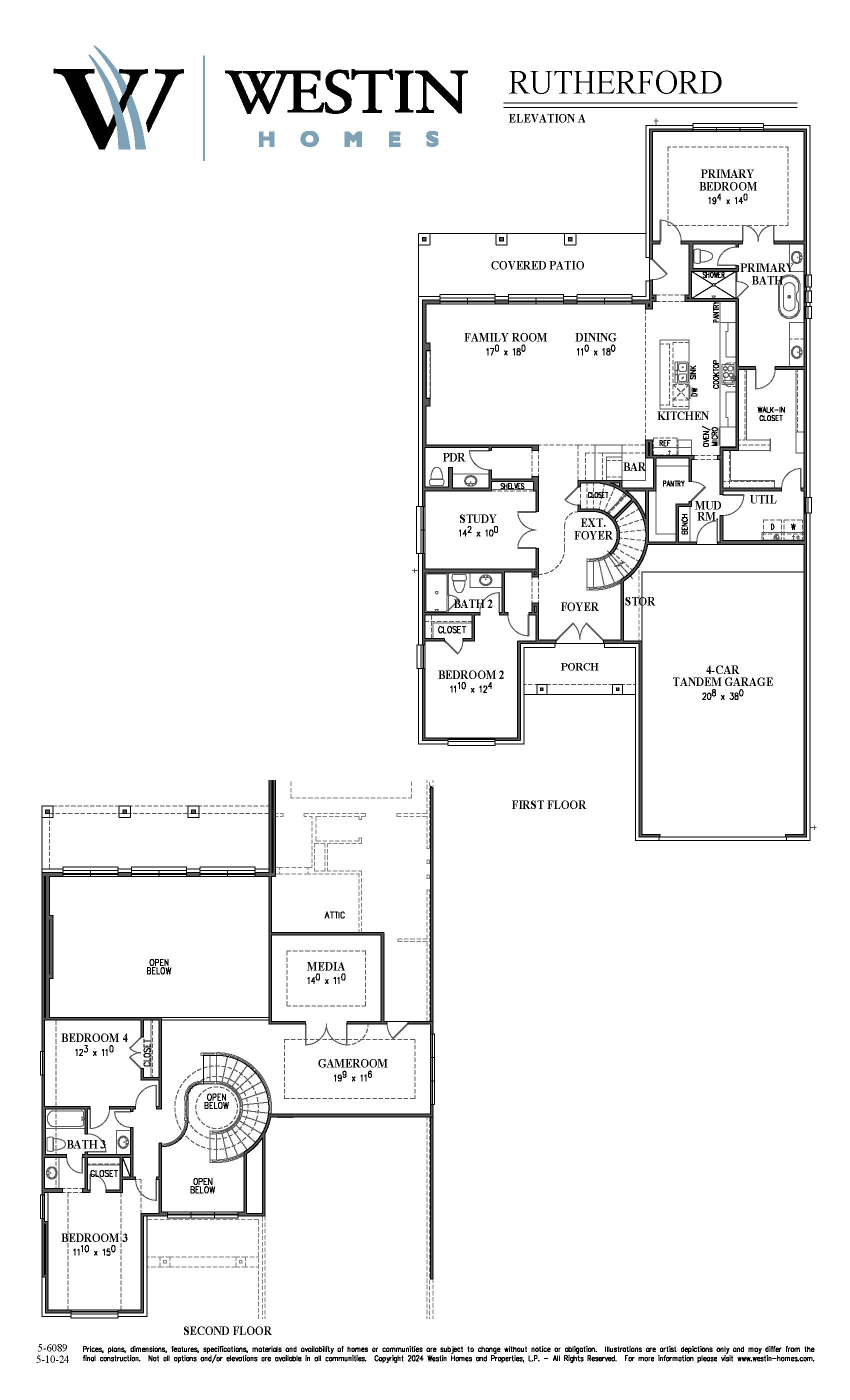 The Rutherford Floor Plan by Westin Homes