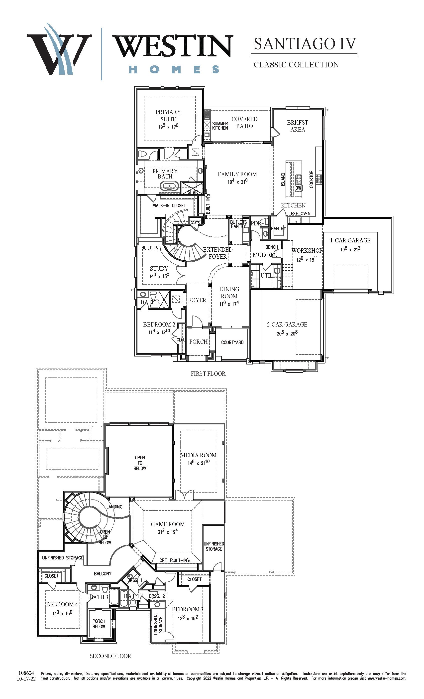 The Santiago IV Floor Plan by Westin Homes