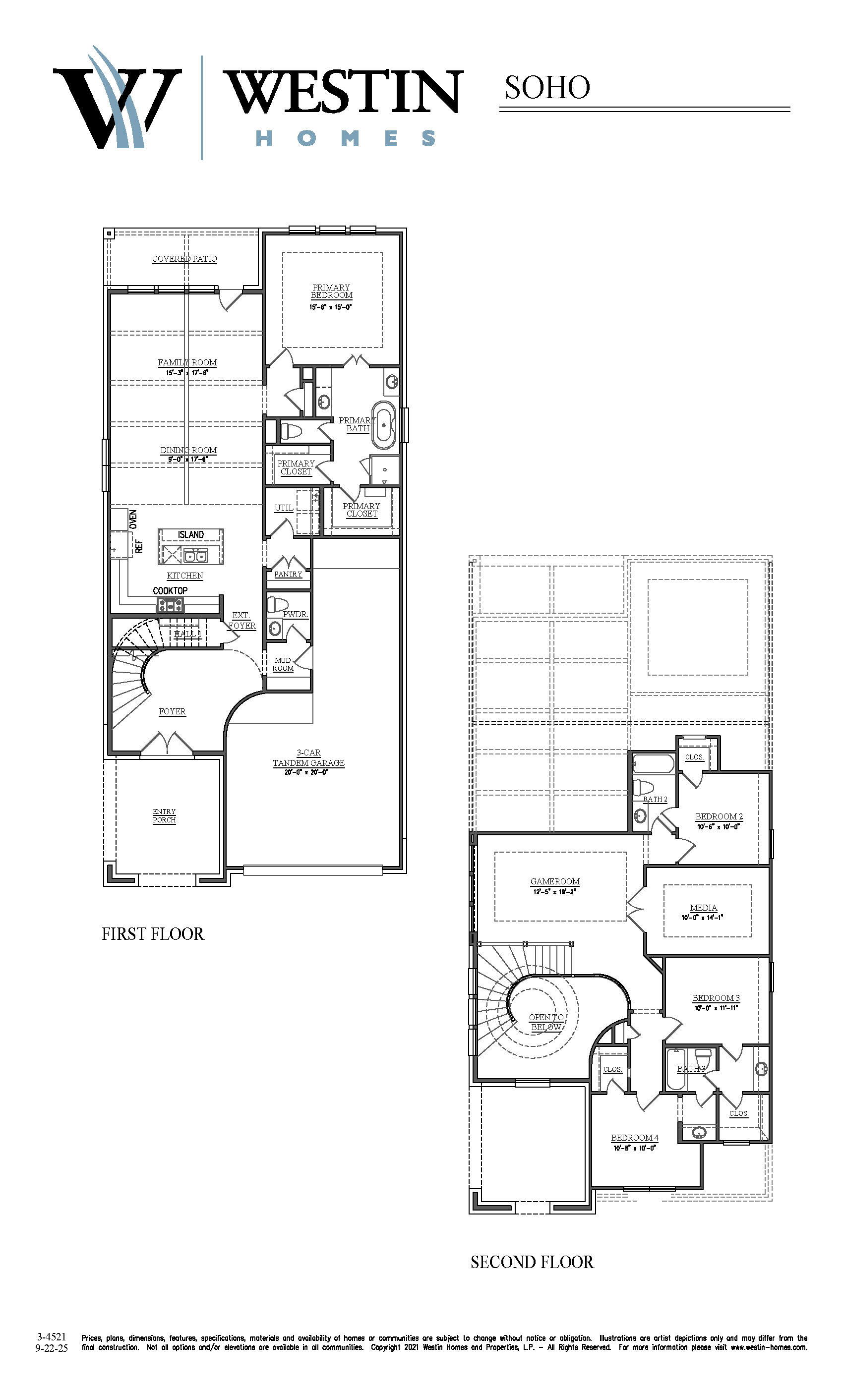 The Soho Floor Plan by Westin Homes
