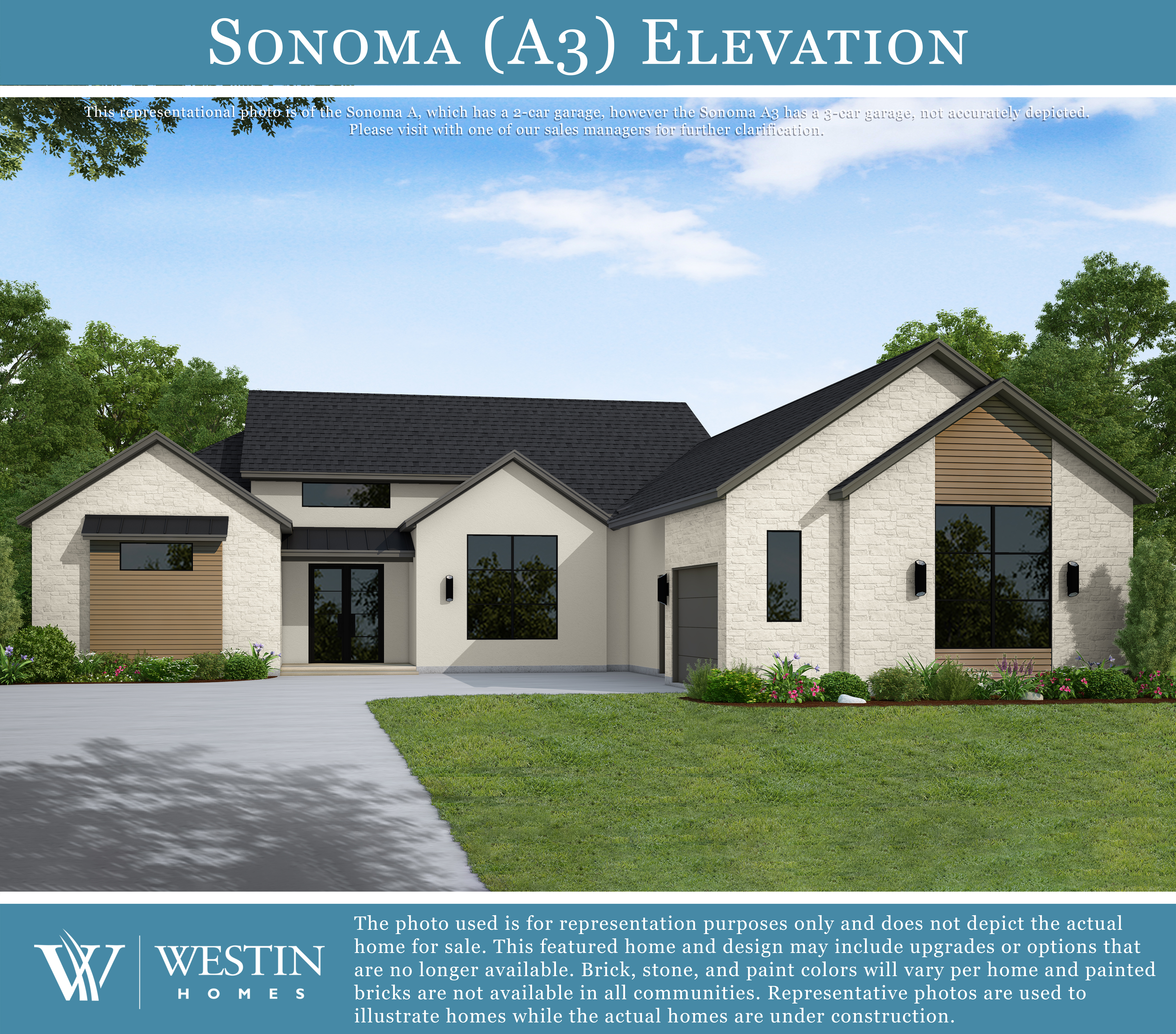 The Sonoma Elevation A3 by Westin Homes