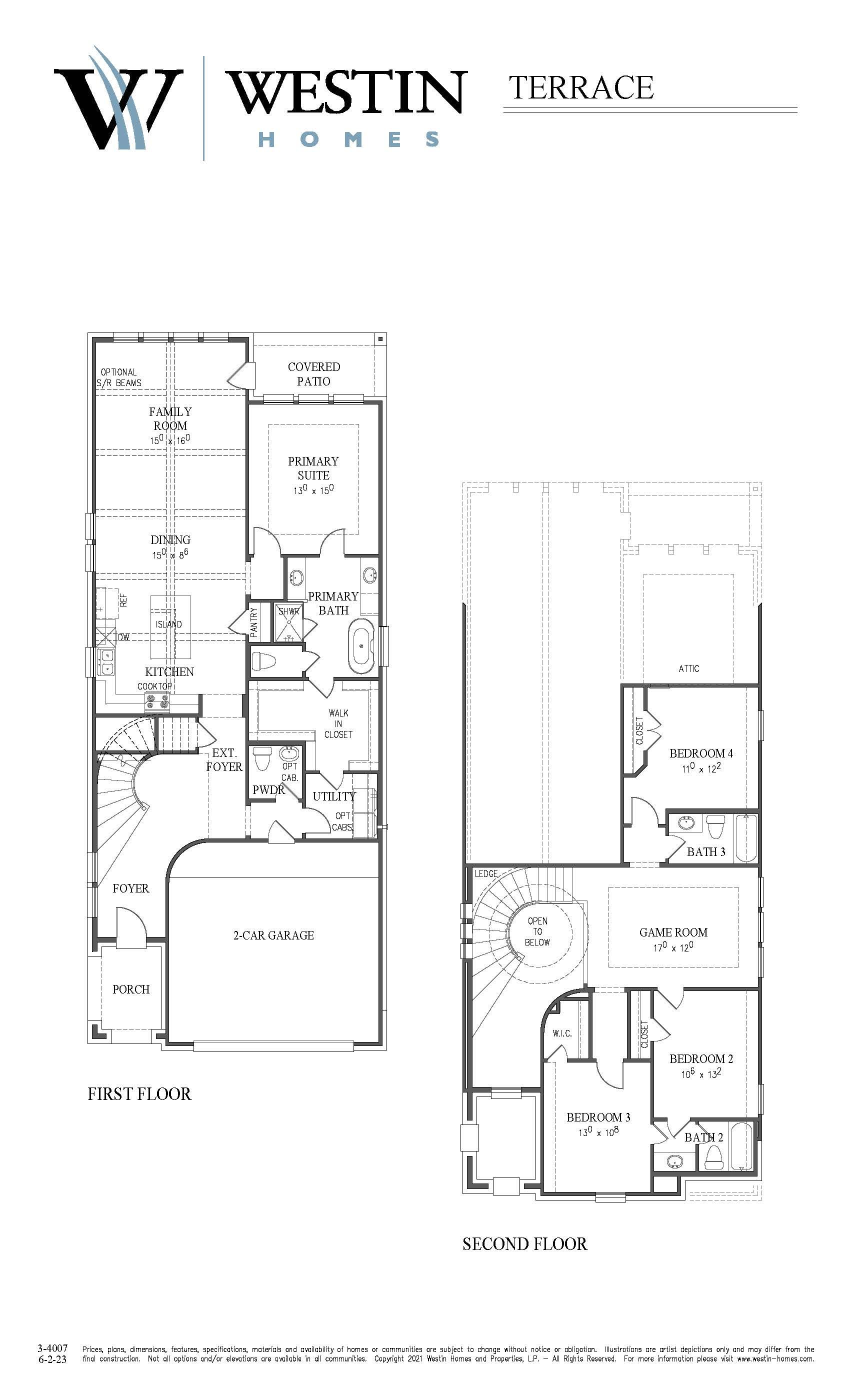 The Terrace Floor Plan by Westin Homes