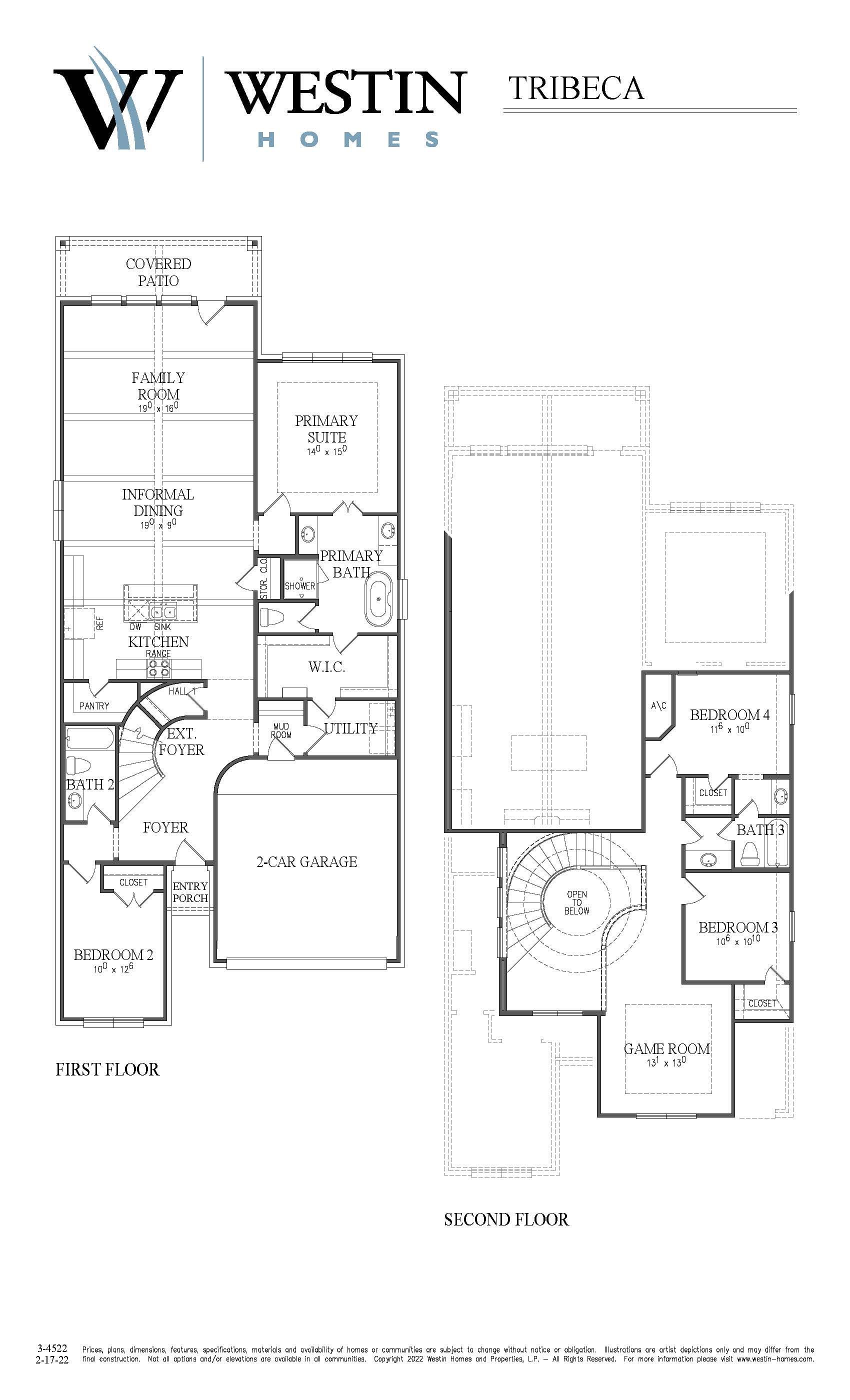 The Tribeca Floor Plan by Westin Homes