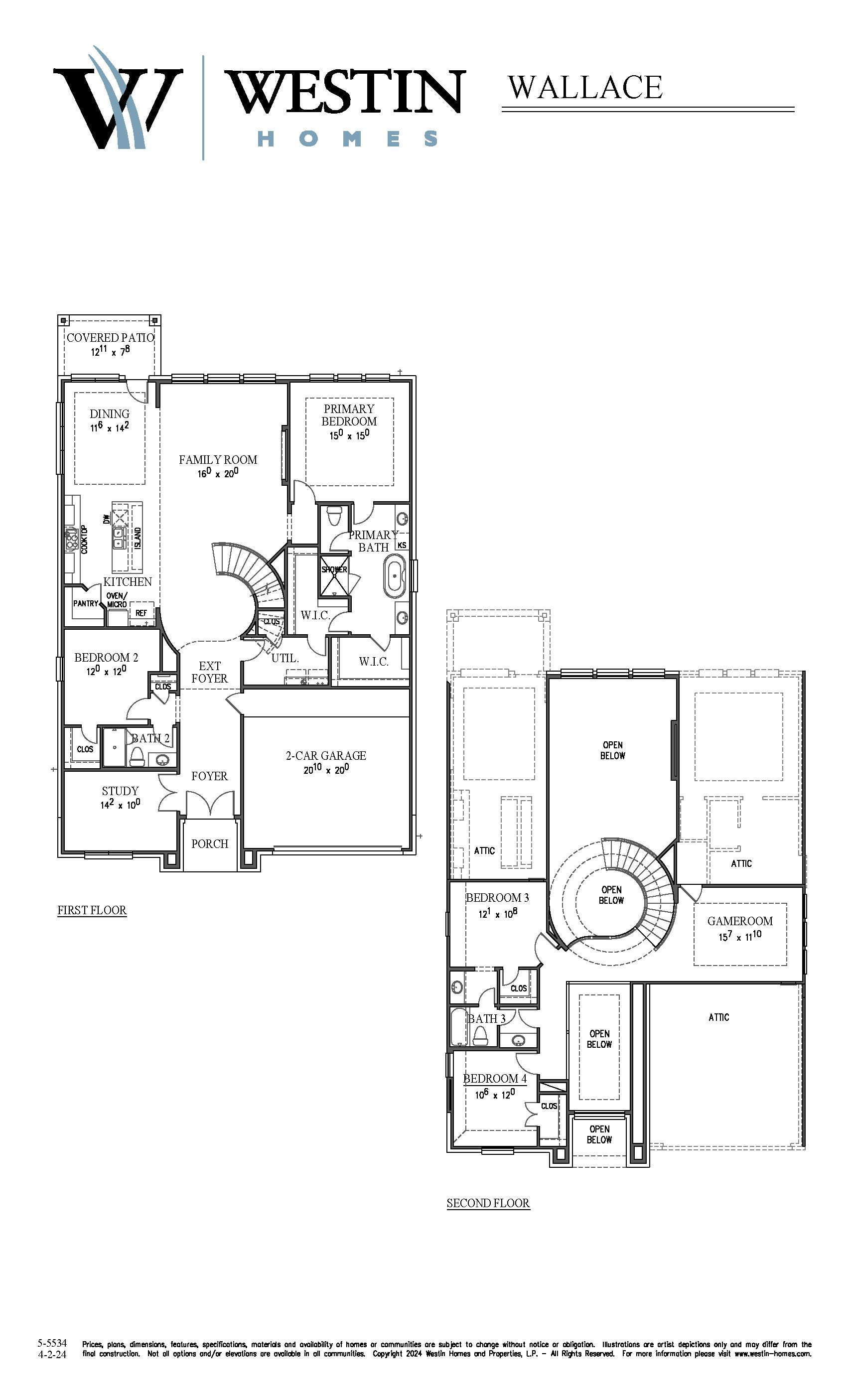 The Wallace Floor Plan by Westin Homes
