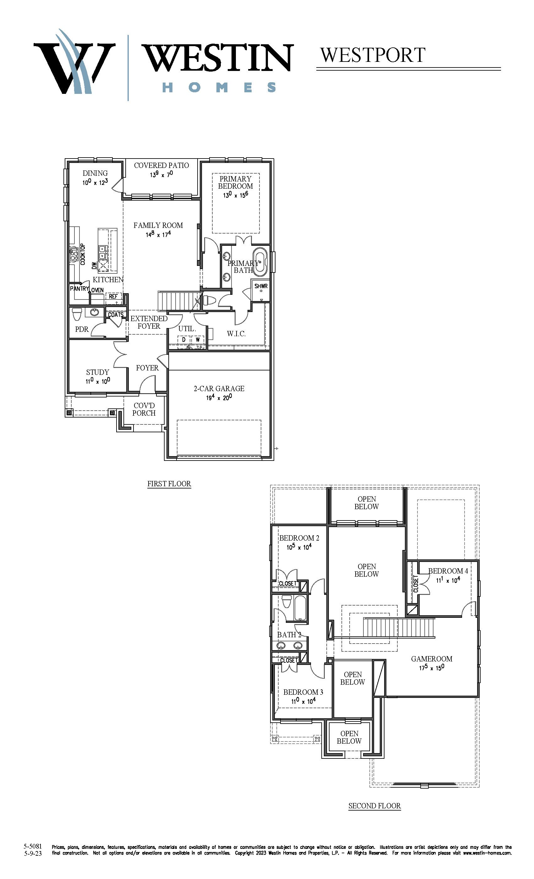 The Westport Floor Plan by Westin Homes