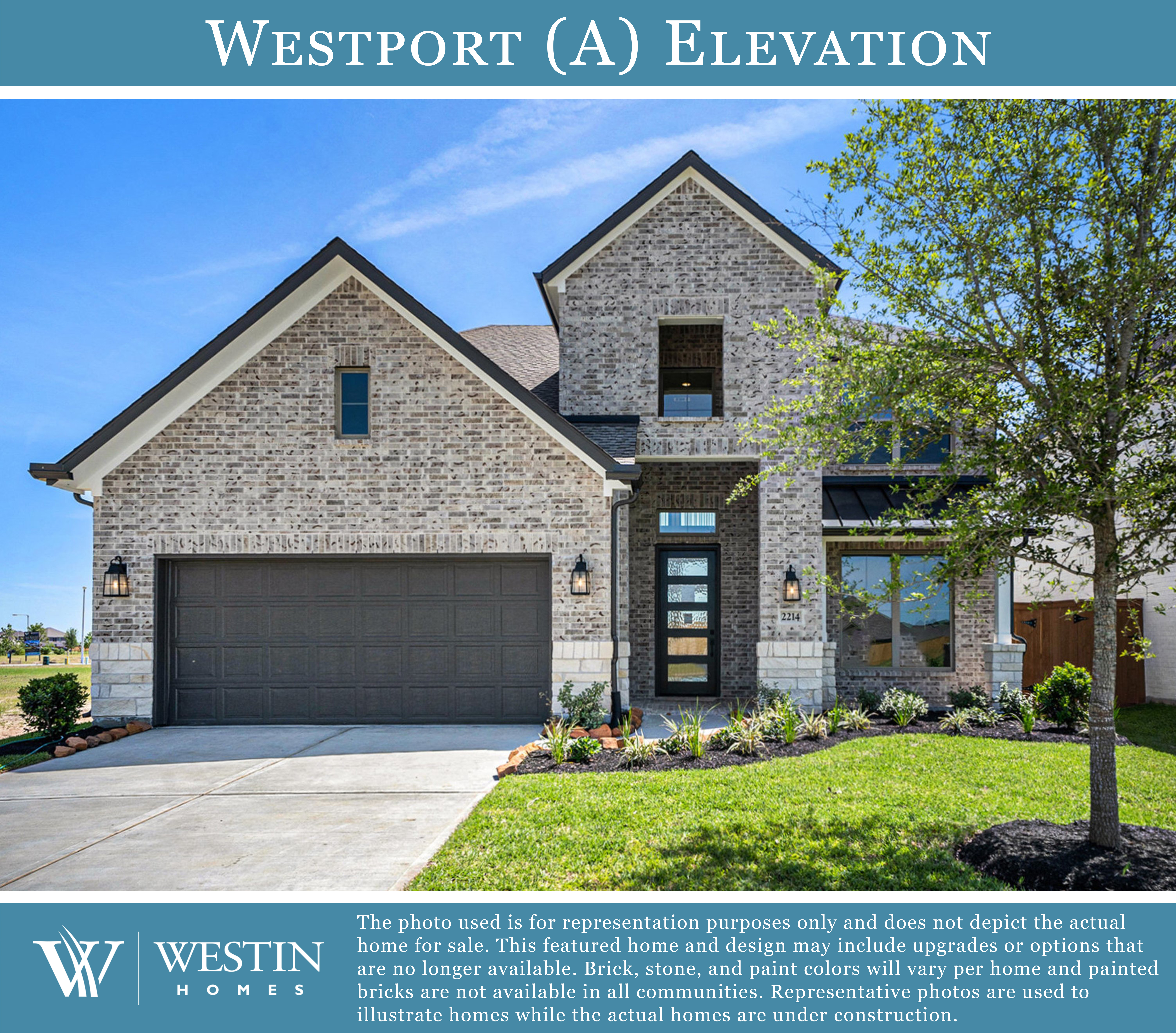 The Westport Elevation A by Westin Homes