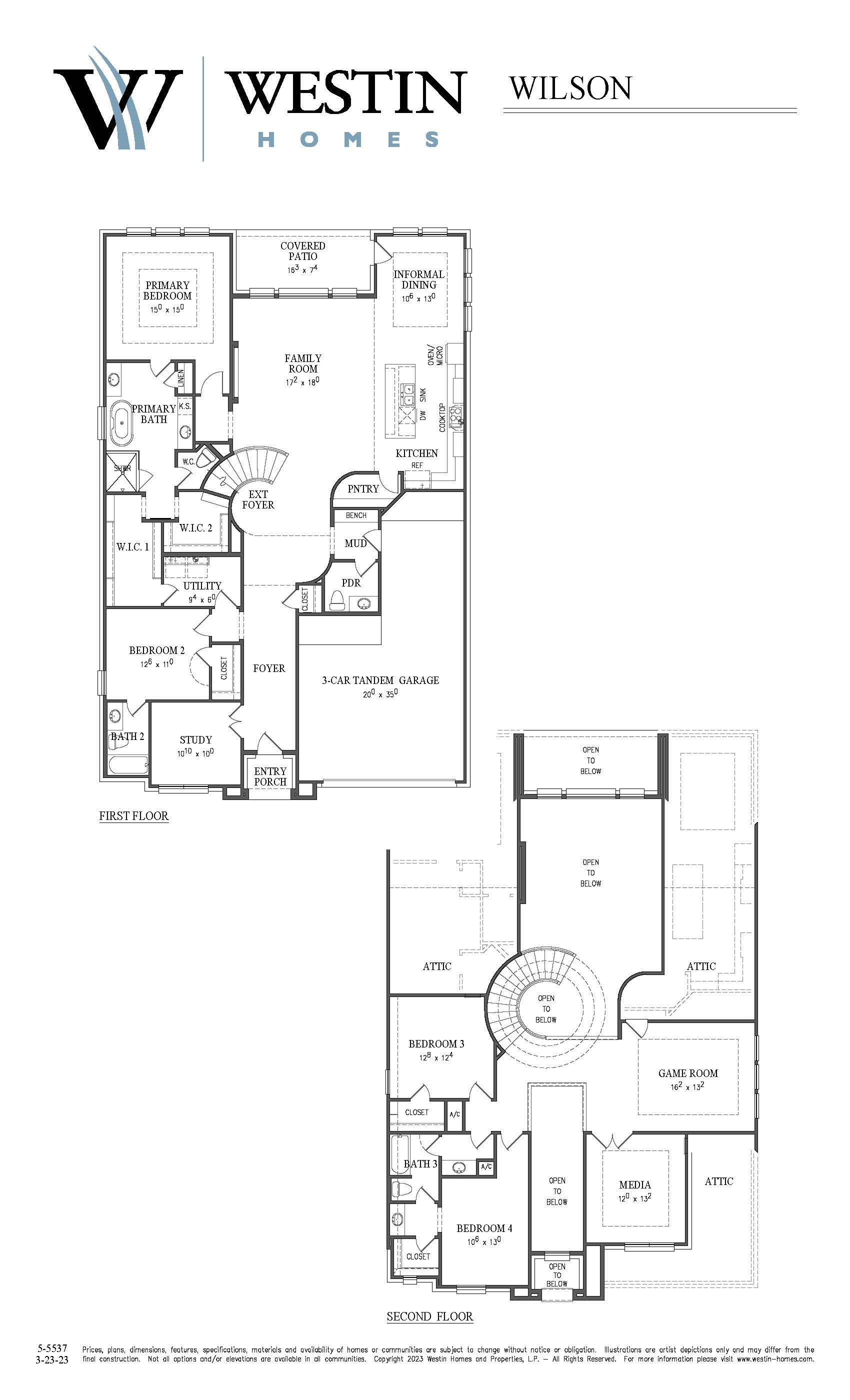 The Wilson Floor Plan by Westin Homes
