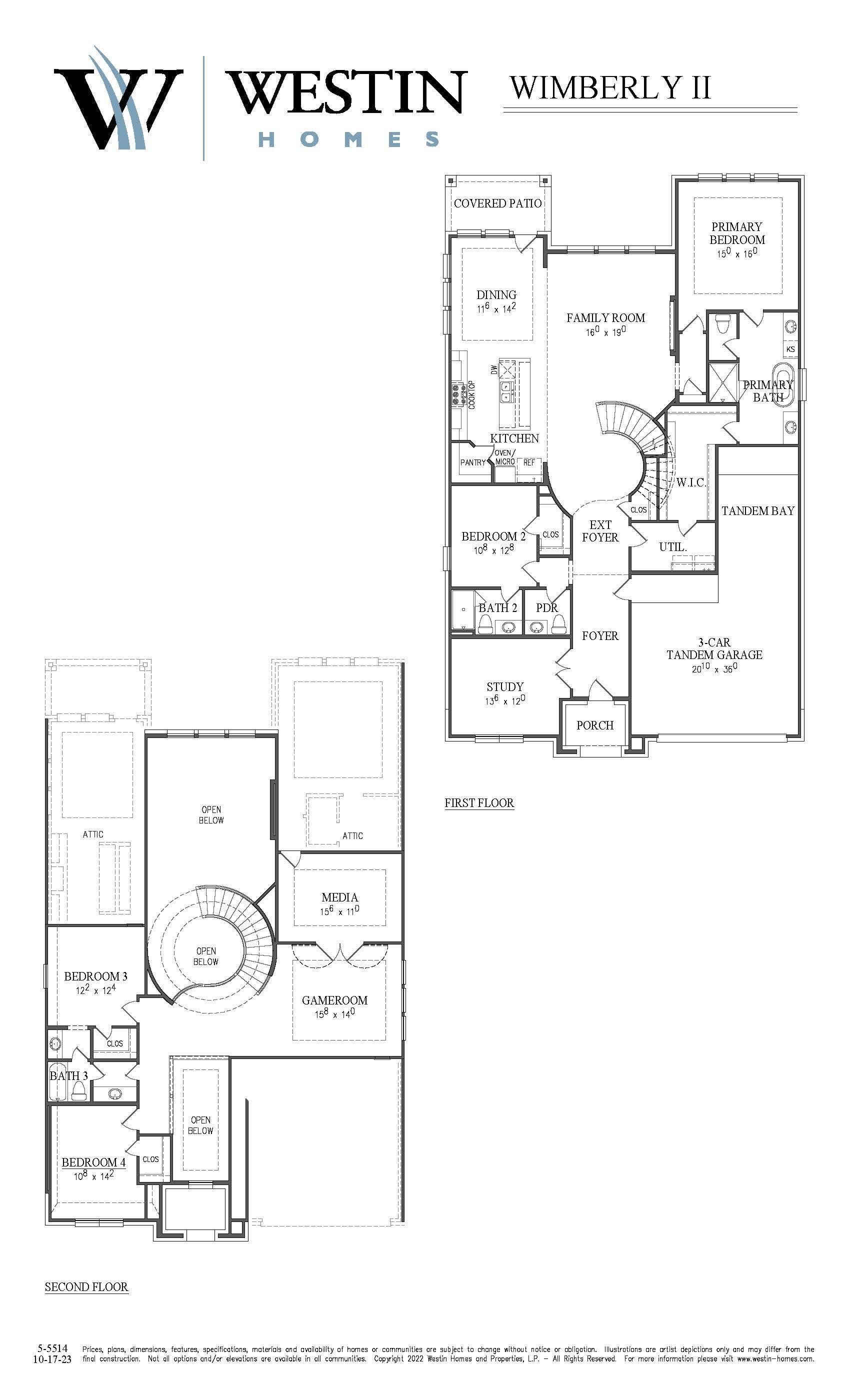 The Wimberly II Floor Plan by Westin Homes